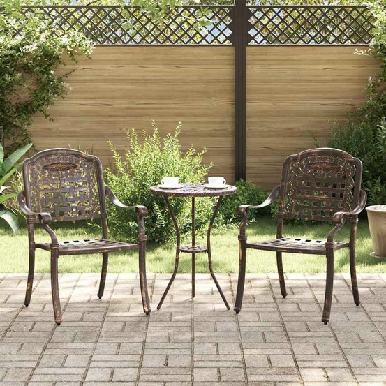 Chaise de jardin 2 pcs bronze 55 x 56,5 x 91cm aluminium