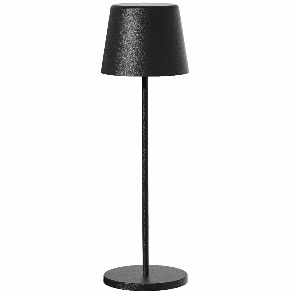 Lampe de table sans fil led kelly noir metal h38cm