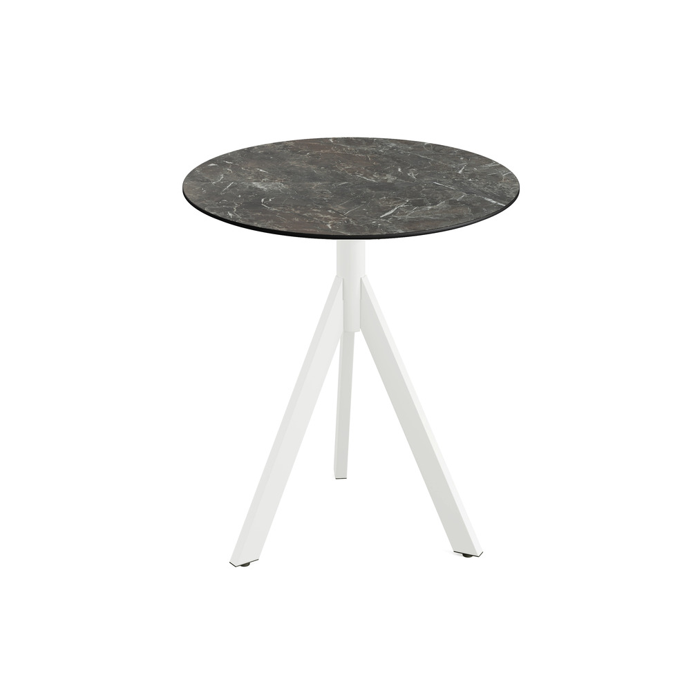 Table de bistrot infinity tripod avec piètement blanc et plateau hpl ø 70 cm - veba