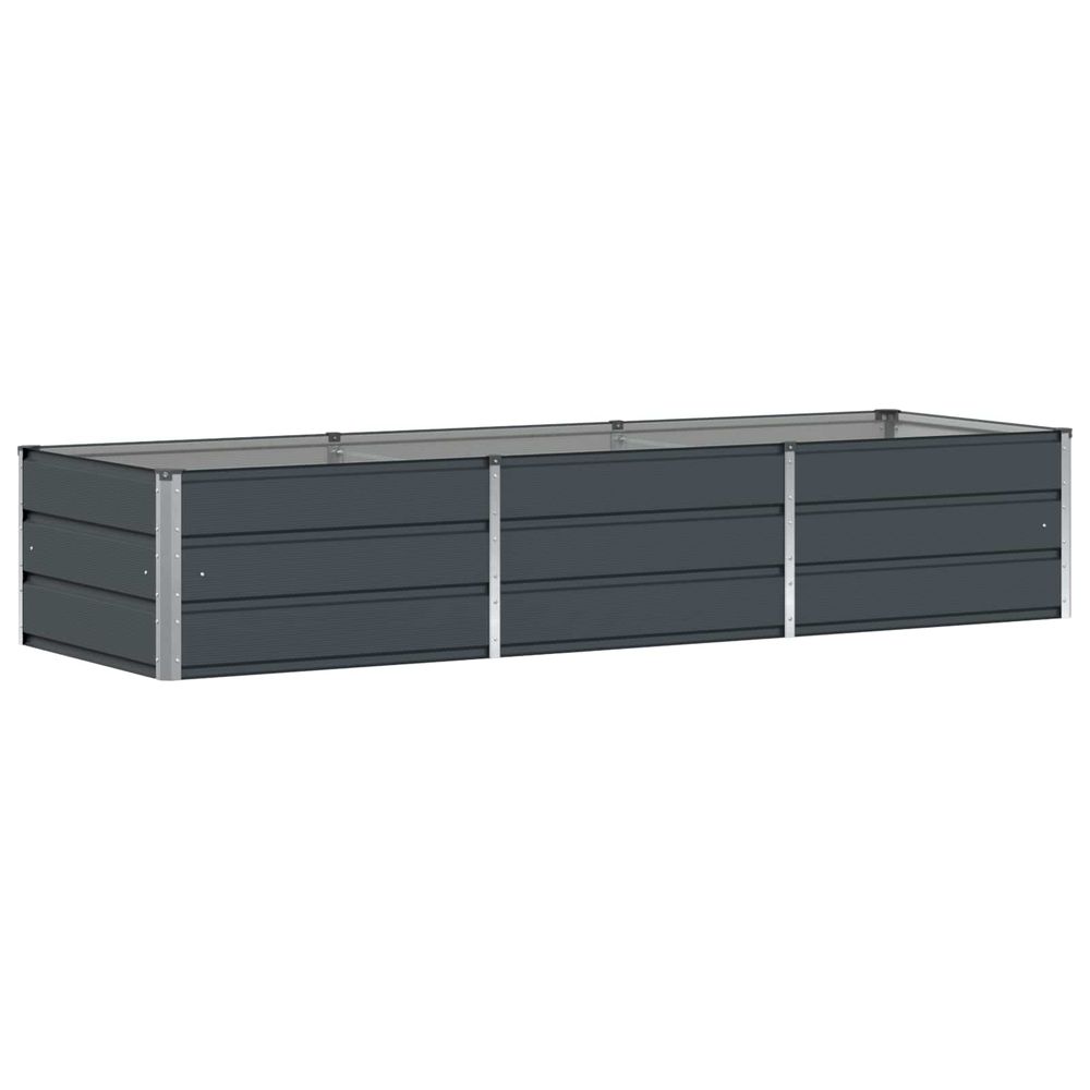 Jardinière anthracite 240 x 80 x 45 cm acier