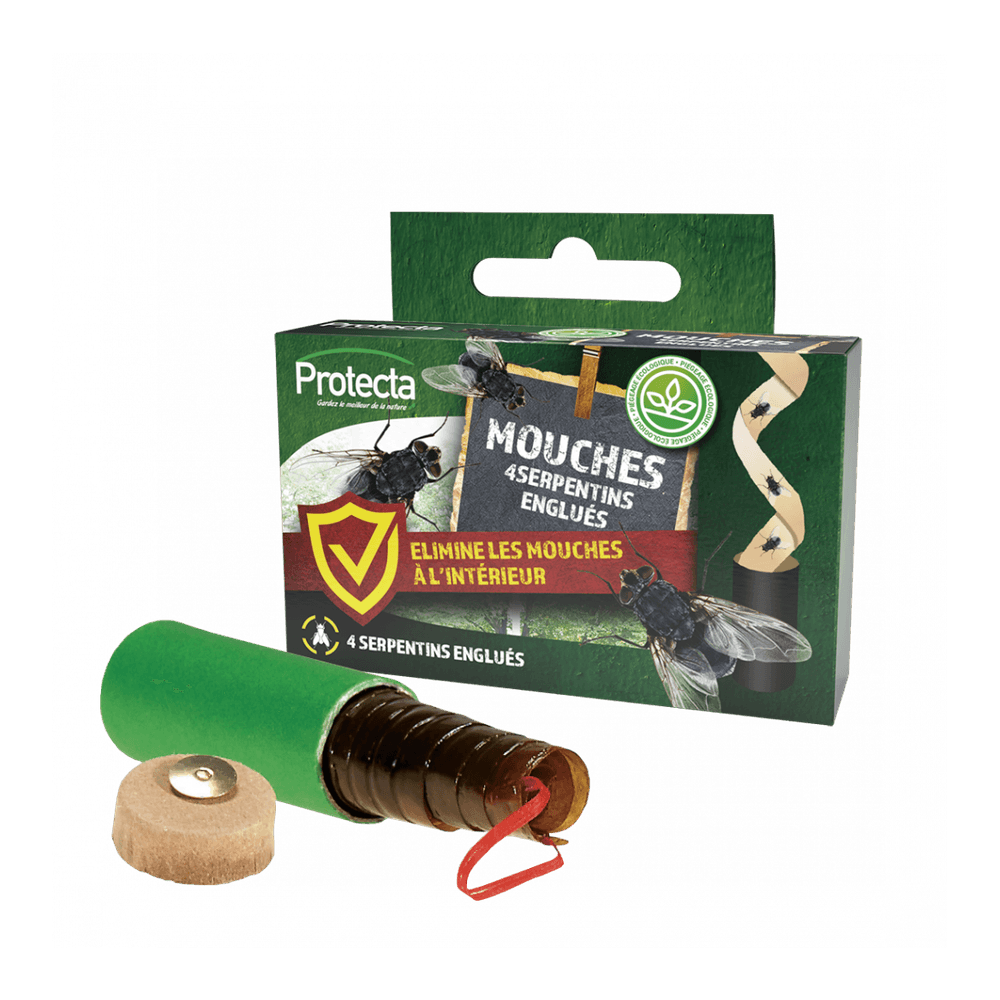 Serpentins englués anti-mouches – lot de 4 – piège écologique sans insecticide