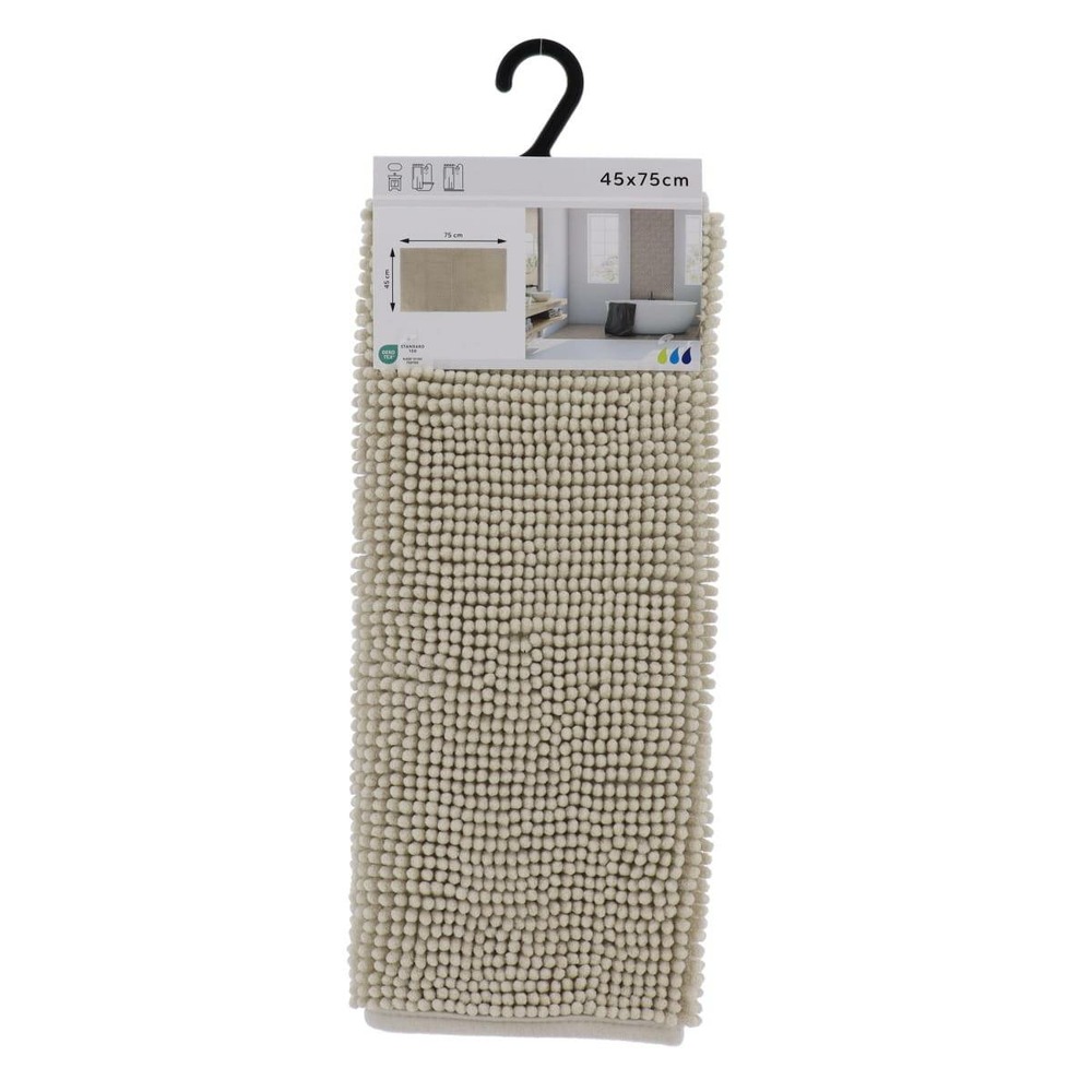 Tapis microfibre boules uni 45x75cm - beige