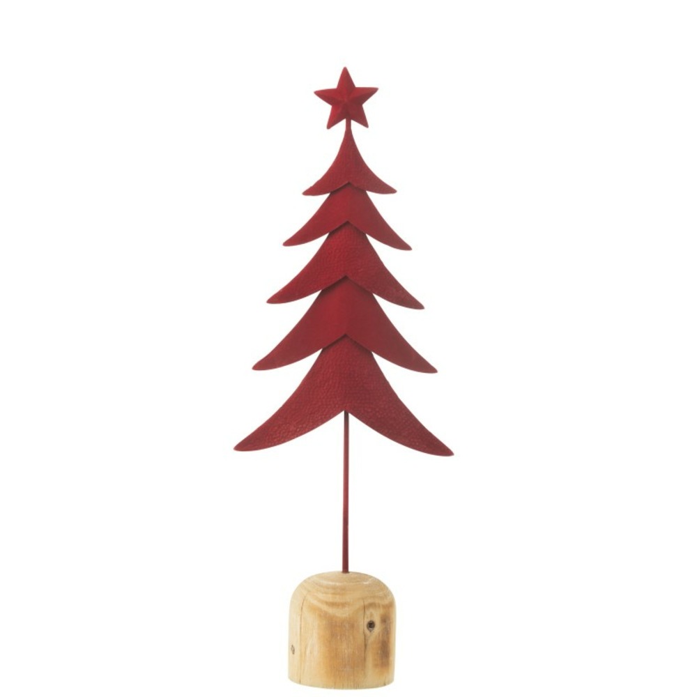 Sapin de noël en métal rouge 17.5x8x49 cm h49