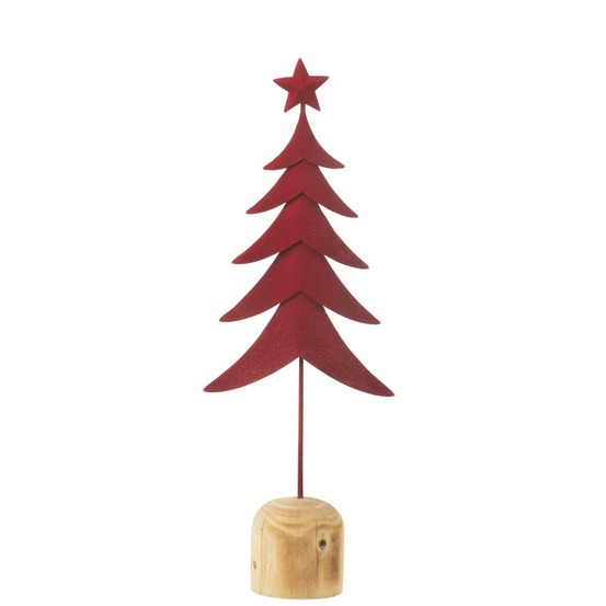 Sapin de noël en métal rouge 17.5x8x49 cm h49