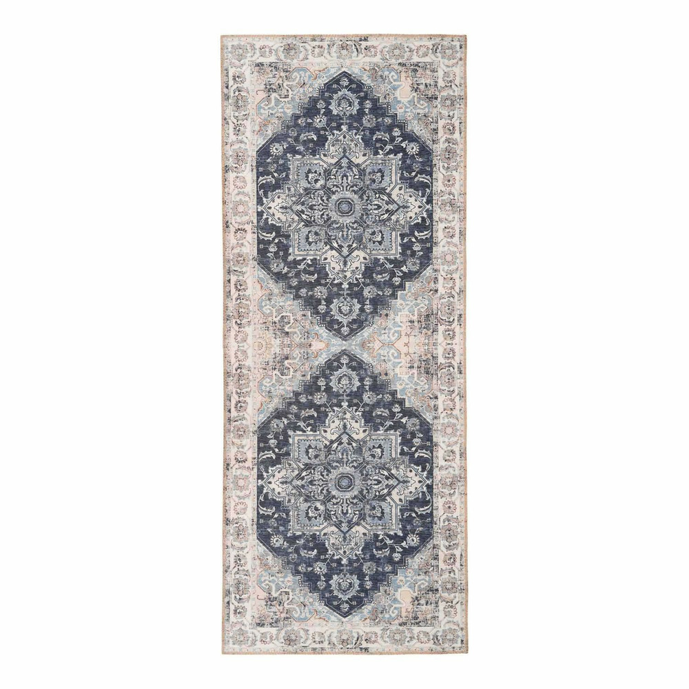 Tapis de couloir bleu 80 x 200 cm