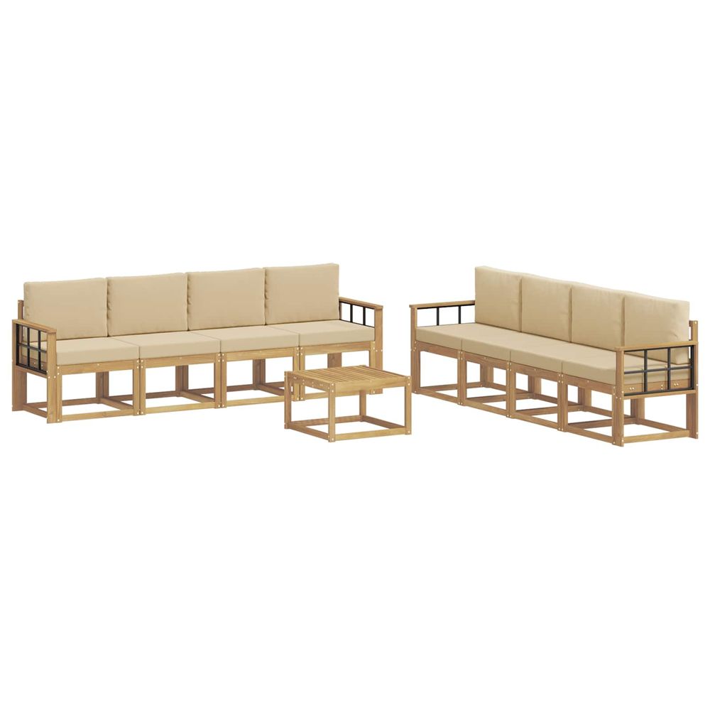 Ensemble de canapés d'extérieur 9 pc blanc et beige