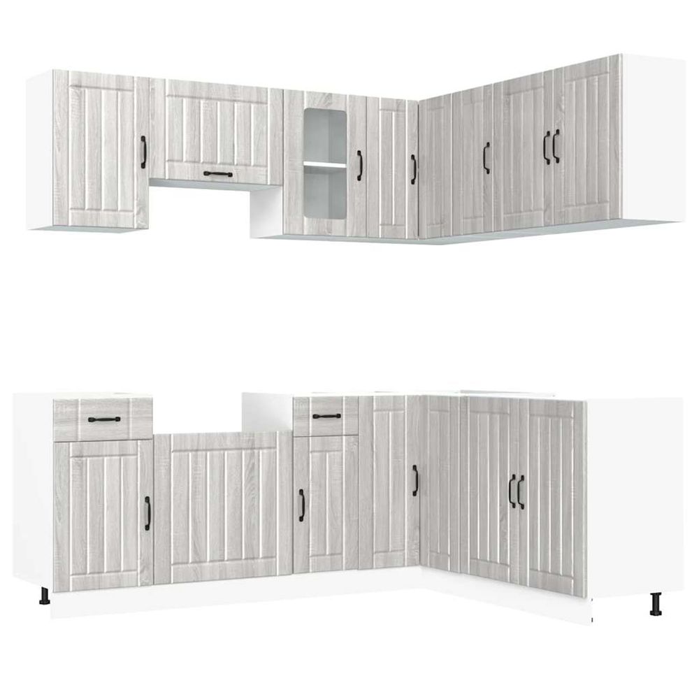 Ensemble d'armoires de cuisine 11 pcs lucca bois d'ingénierie