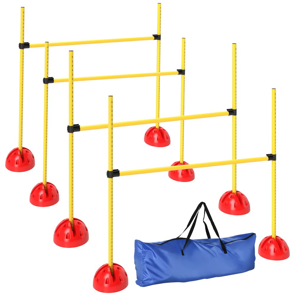 Haies saut agilité chien en abs entraînement extérieur hauteur réglable 124x103cm jaune - comfortxl outdoor living