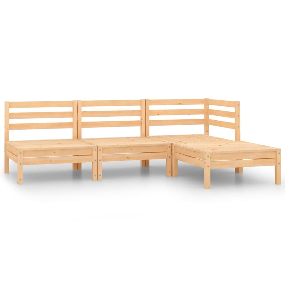Salon de jardin 4 pcs bois massif de pin