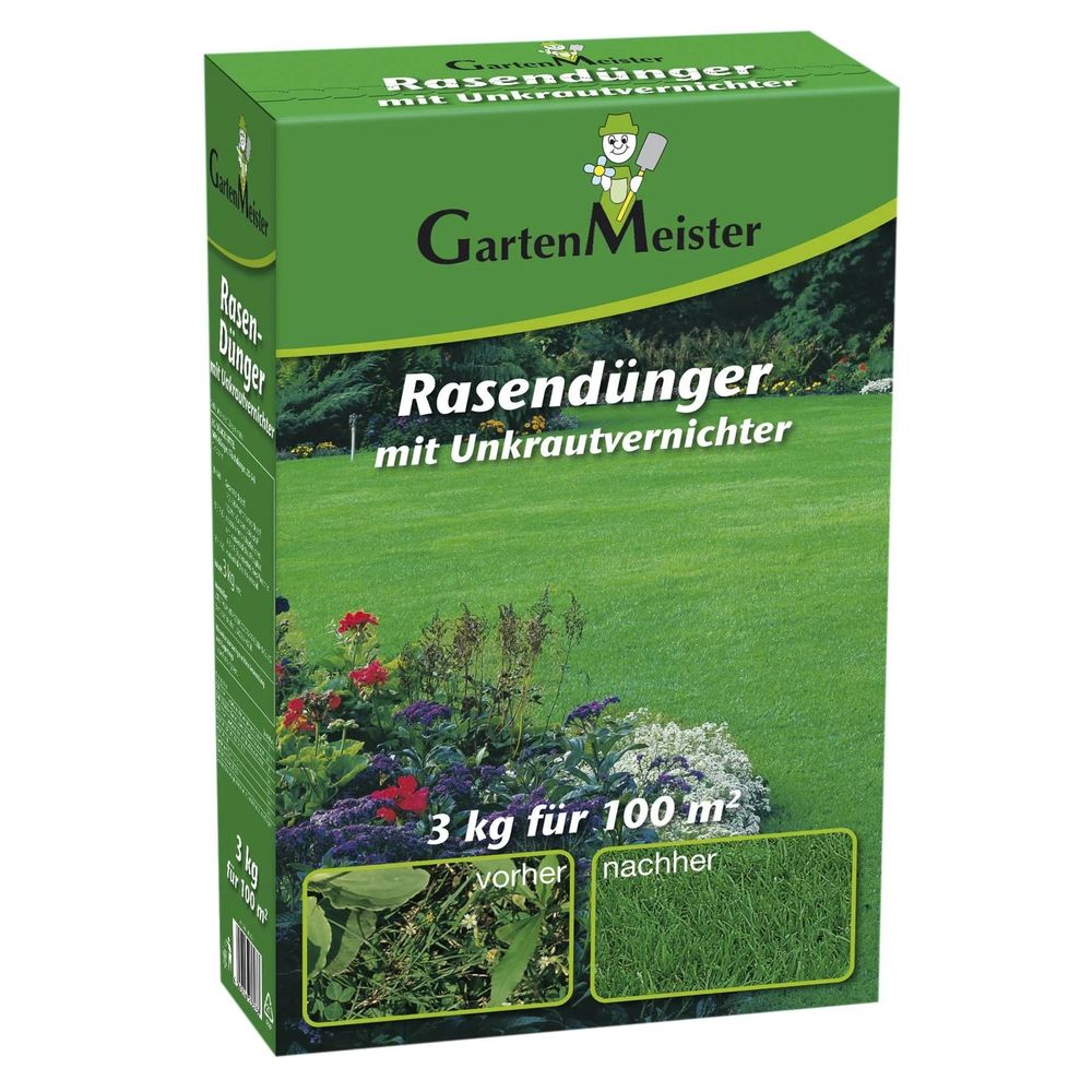 Engrais pour pelouse avec désherbant, 3 kg pour environ 110 m²