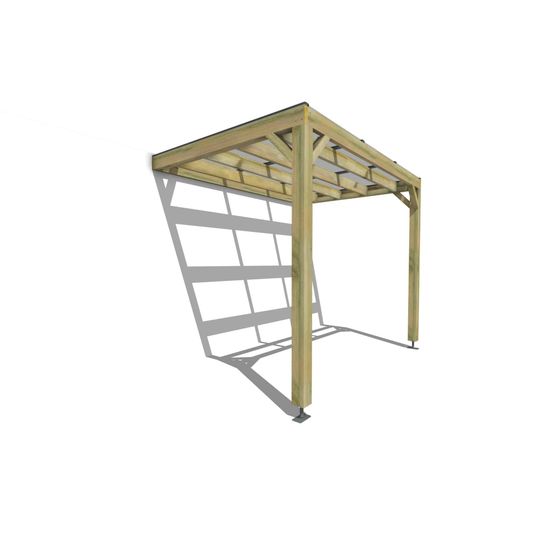 Pergola bois • 3m x 2m • adossée • sens largeur • couverture étanche transparente incluse • livraison comprise
