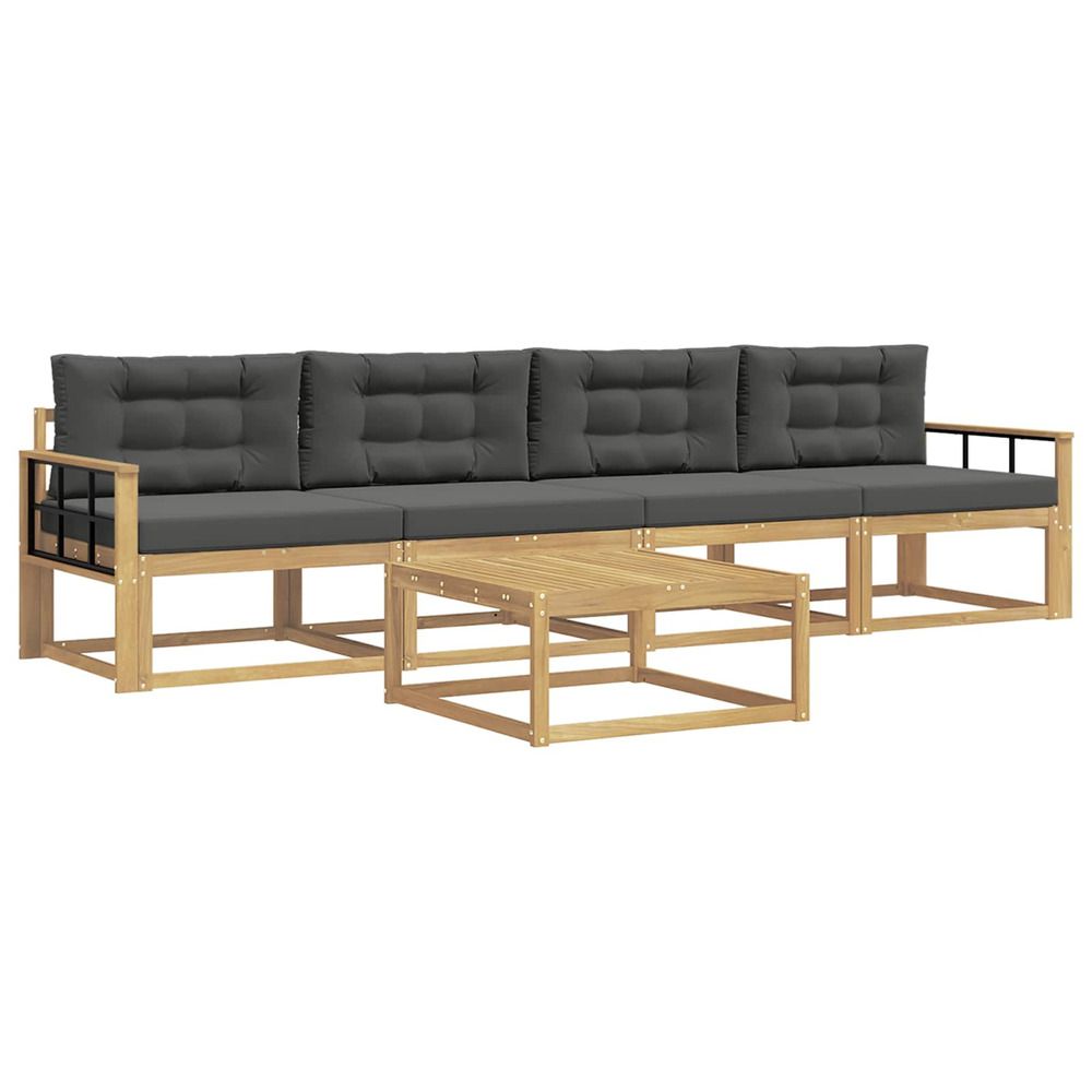 Ensemble de canapés d'extérieur 4 pc blanc et anthracite