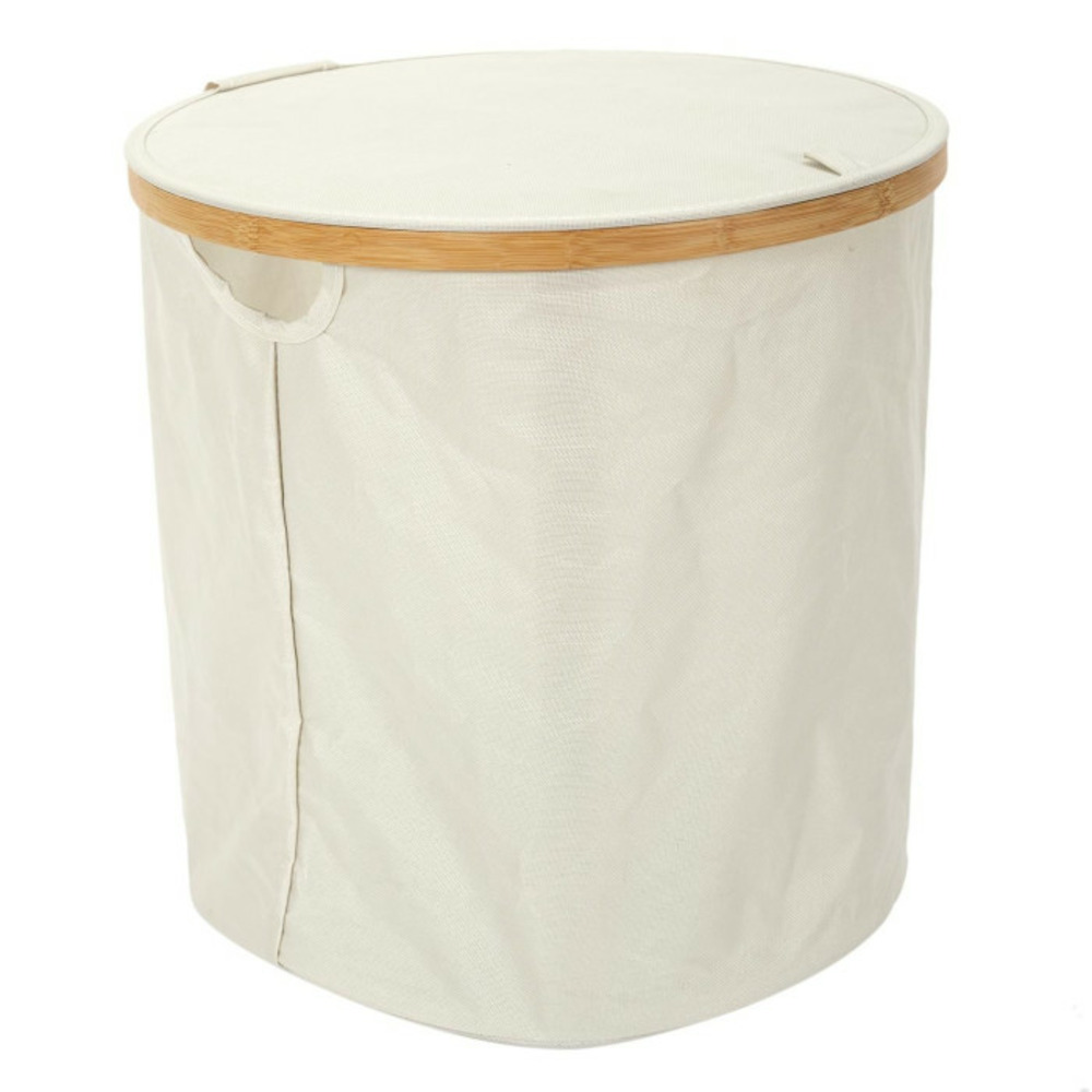Panier de rangement rond cerclage 38cm beige