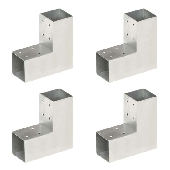 Connecteurs de poteau 4 pcs forme en l métal galvanisé 71x71 mm