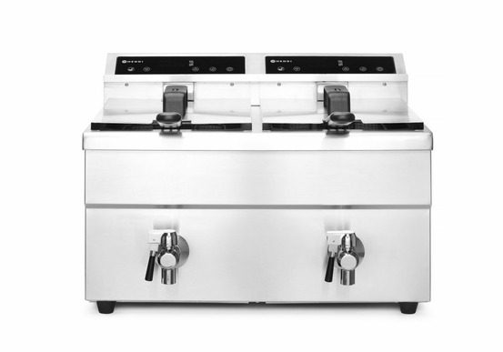 Friteuse professionnelle à induction avec robinet de vidange - 2 x 8 l profi line 16l 230v/7000w 580x485x(h)406 mm - hendi