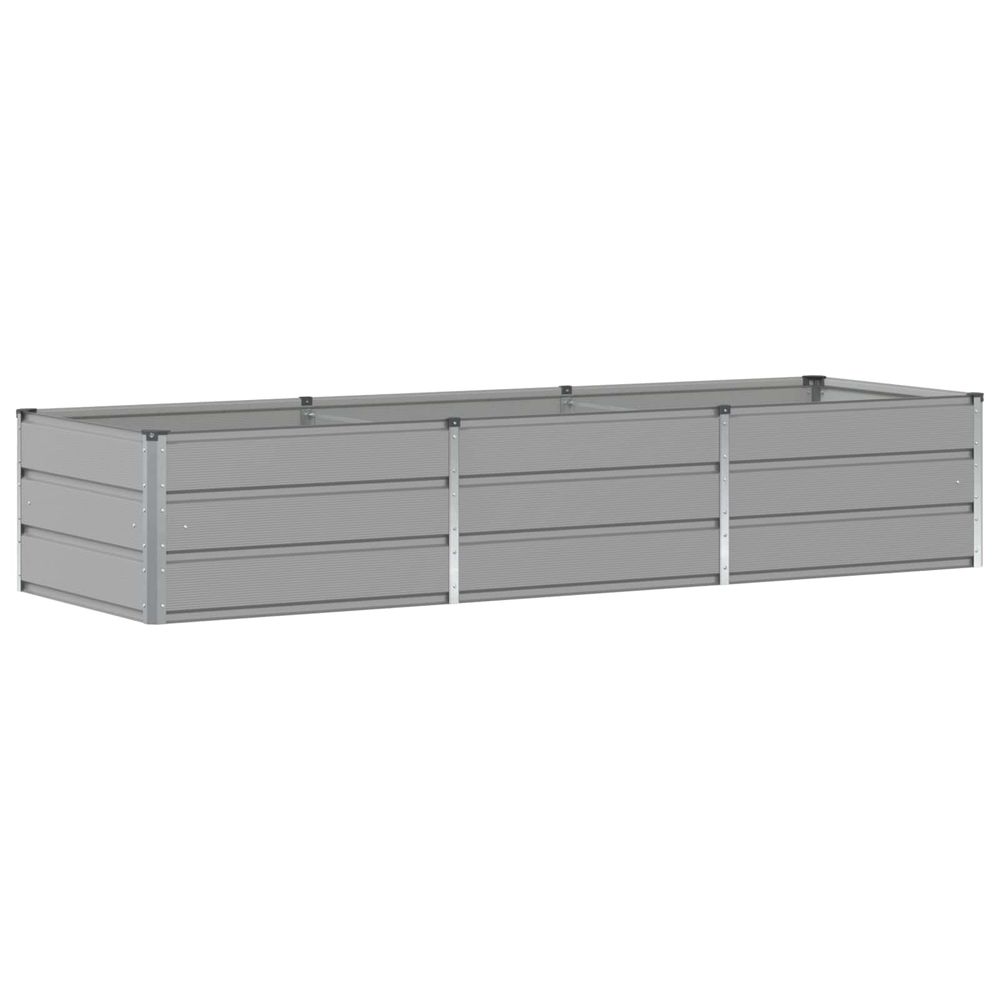 Jardinière gris clair 240 x 80 x 45 cm acier