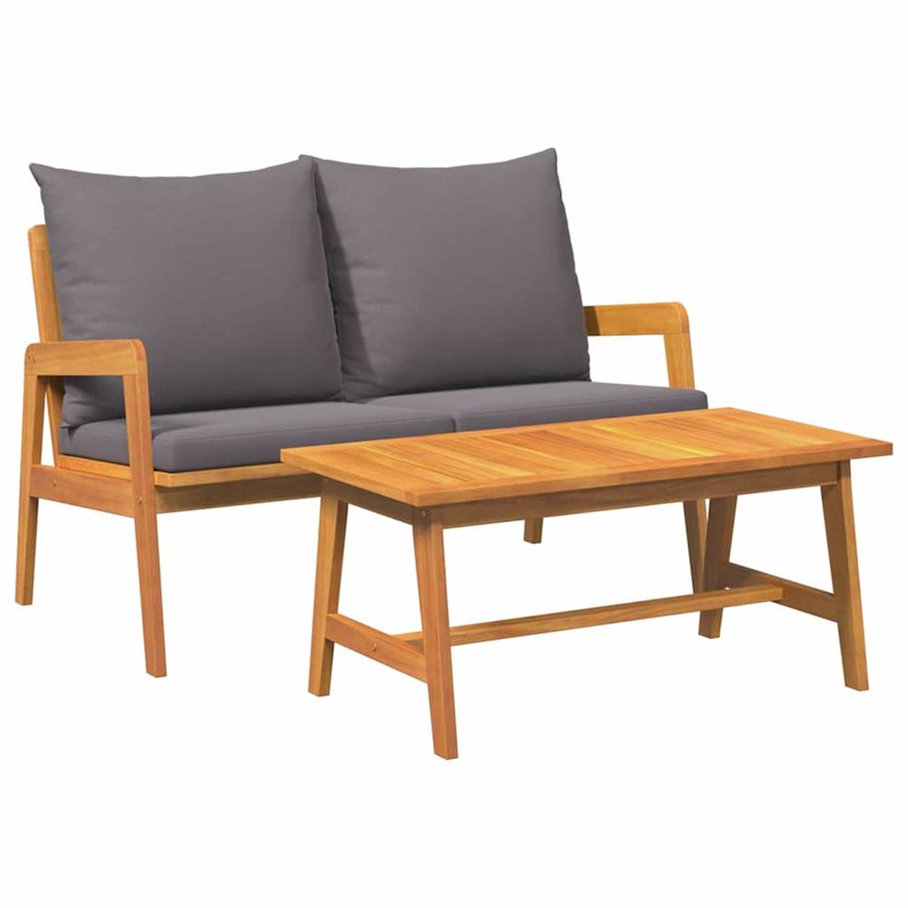 2 pc ensemble bistrot bois d'acacia massif huile naturelle