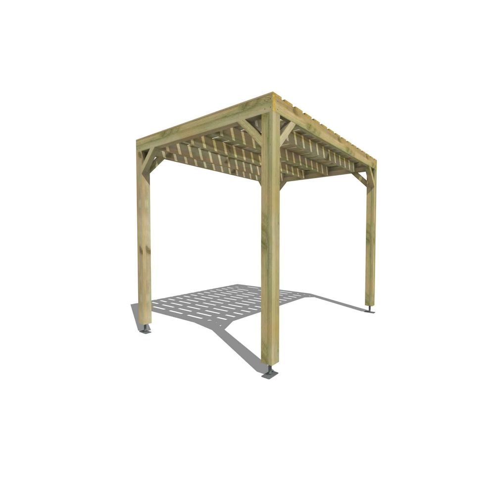 Pergola bois • 3m x 2m • indépendante • sens largeur • platelage bois • livraison comprise