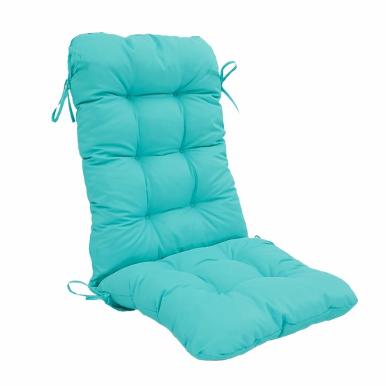 Coussin pour chaise avec dossier - capitonné - 50x120x8cm - bleu caraïbes