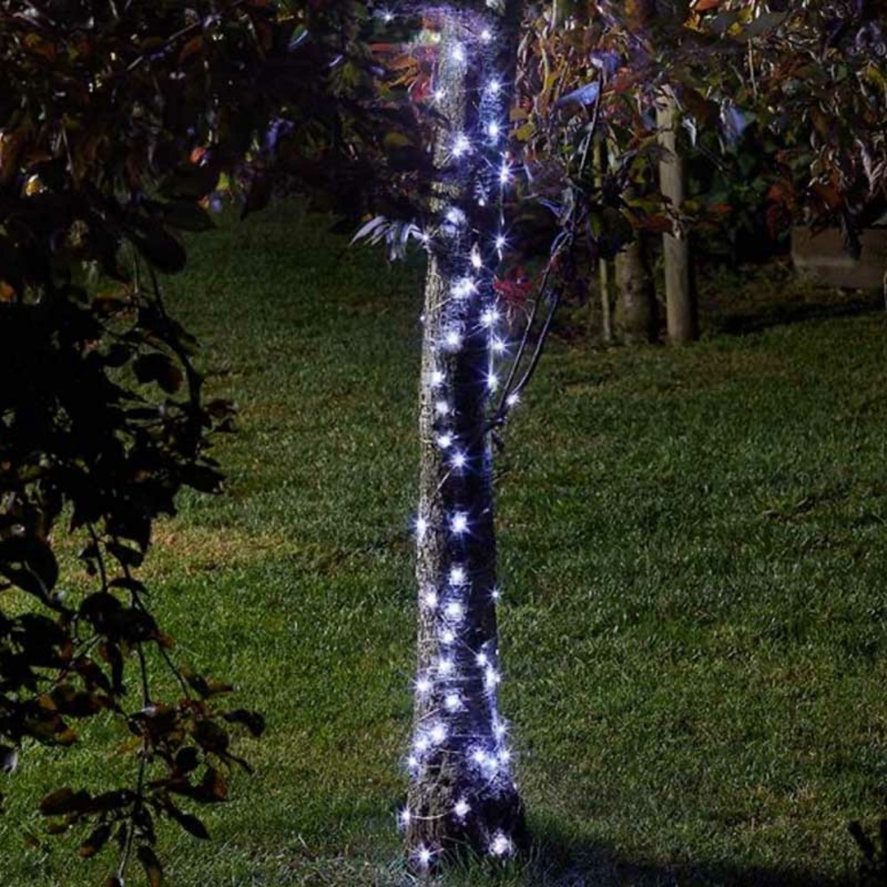 Guirlande solaire 100 lucioles blanc froid