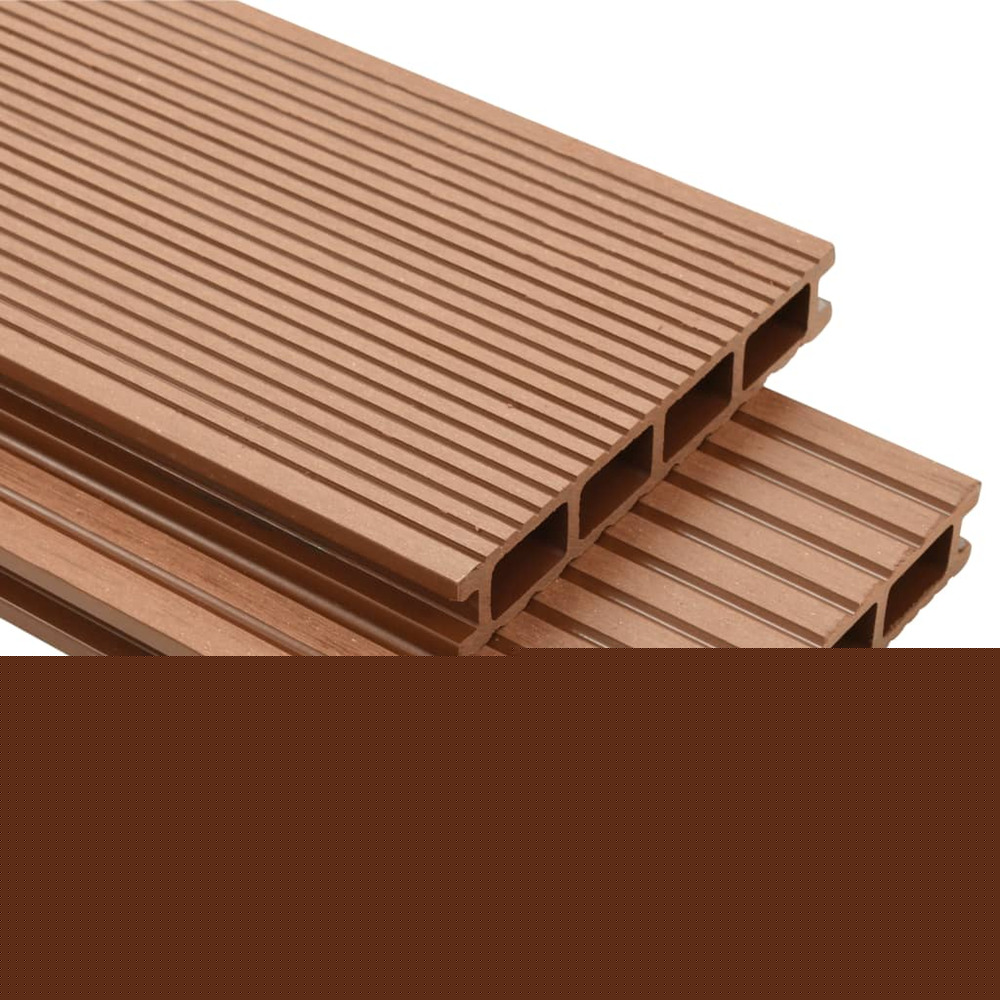 Panneaux de terrasse avec accessoires wpc 20 m² 2,2 m marron