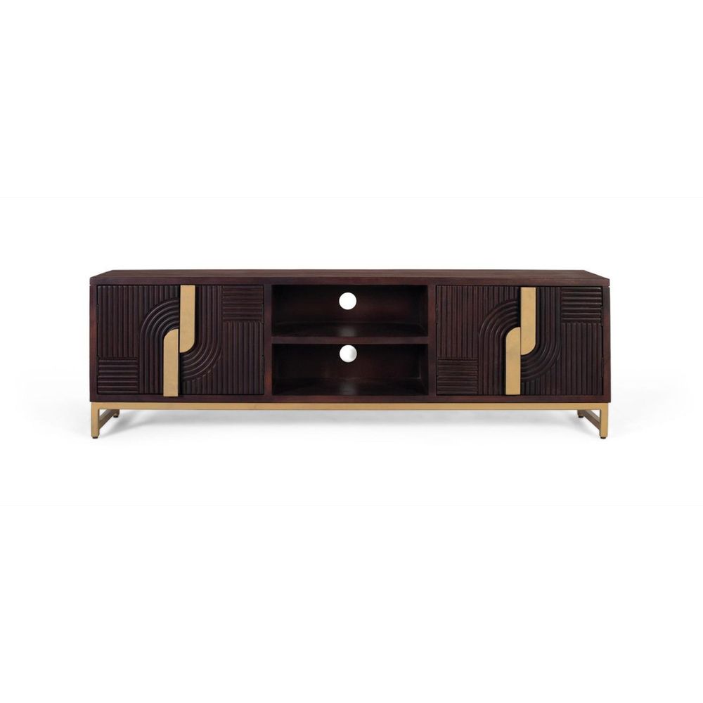 Meuble tv bois marron - aliénor décoration d'autrefois