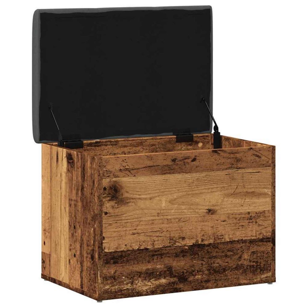 Banc de rangement vieux bois 62x42x45 cm bois d'ingénierie
