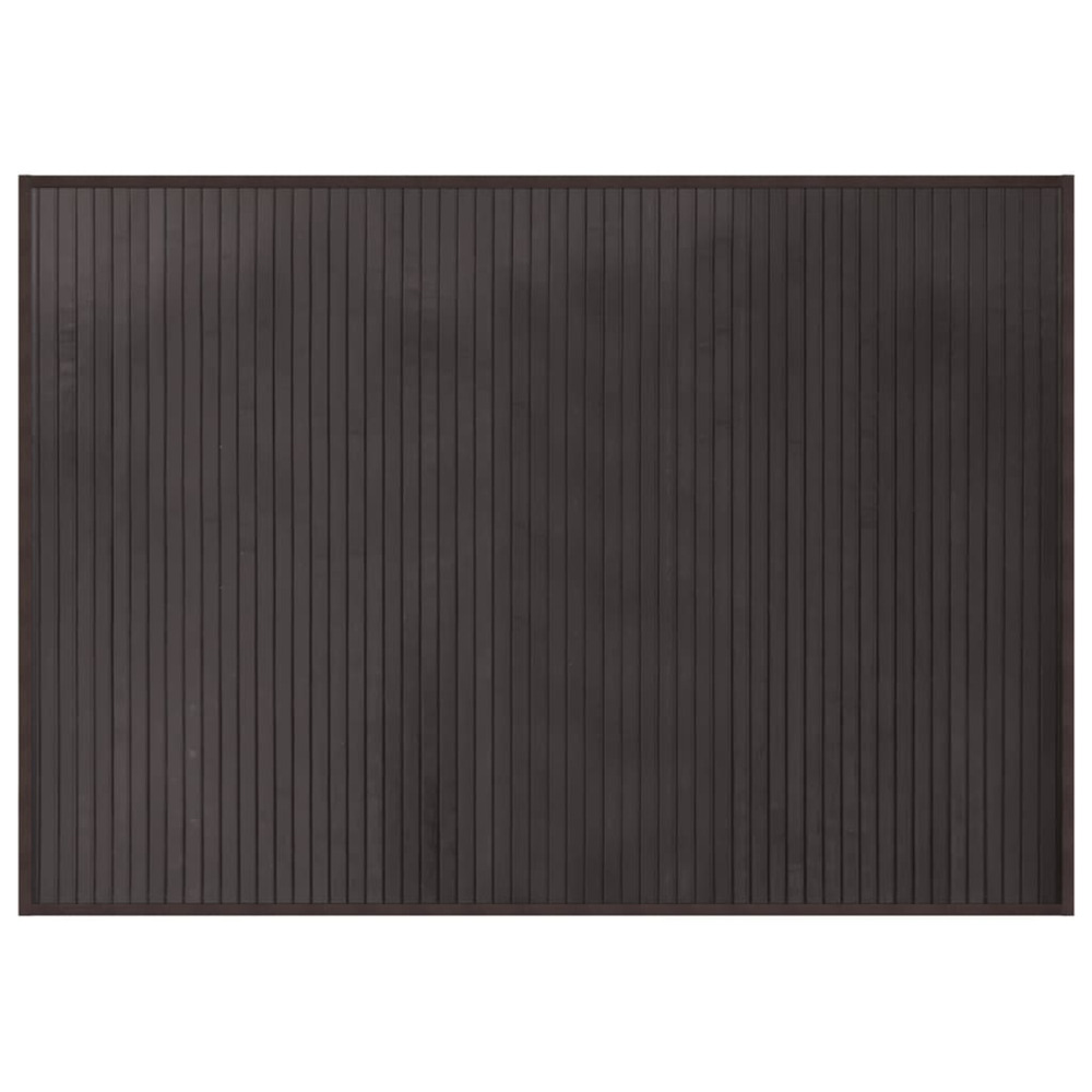 Tapis rectangulaire marron foncé 70x100 cm bambou