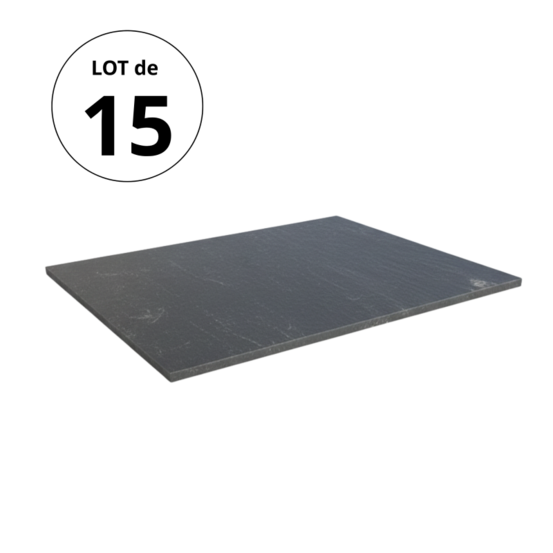 Pas japonais ardoise 50x25x3 cm - noir (lot de 15)