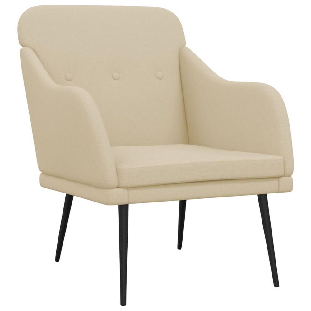 Fauteuil crème 63x76x80 cm tissu