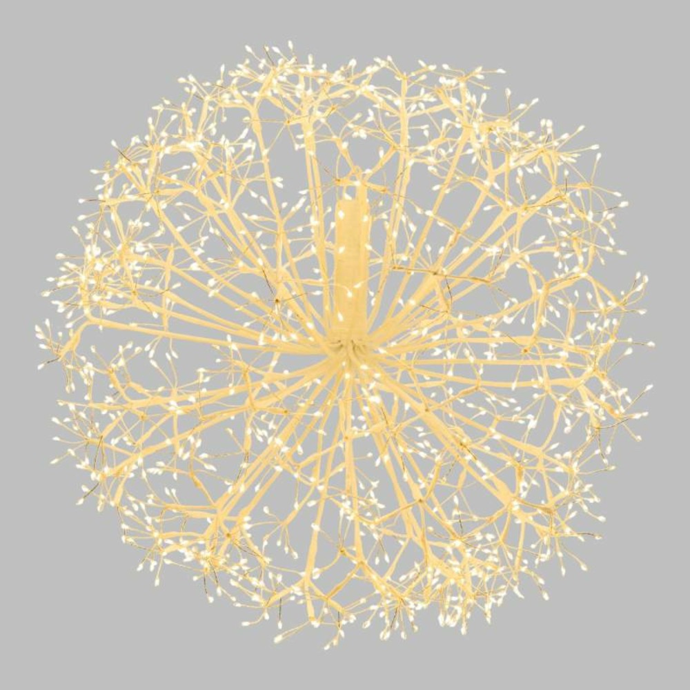 Branche sphère riche rich blanche ø60cm 1200 microled flashled avec rameaux lotti