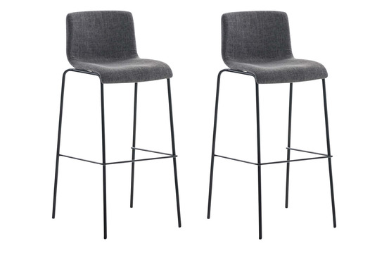 Lot de 2 tabourets de bar hoover tissu 4 pieds structure noir