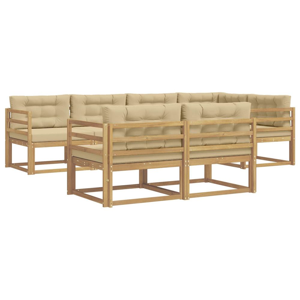 Ensemble de canapés d'extérieur 6 pc blanc et beige polyester