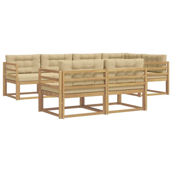 Ensemble de canapés d'extérieur 6 pc blanc et beige polyester