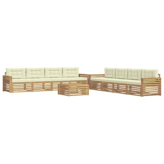 Ensemble de canapés d'extérieur 9 pc blanc et crème polyester