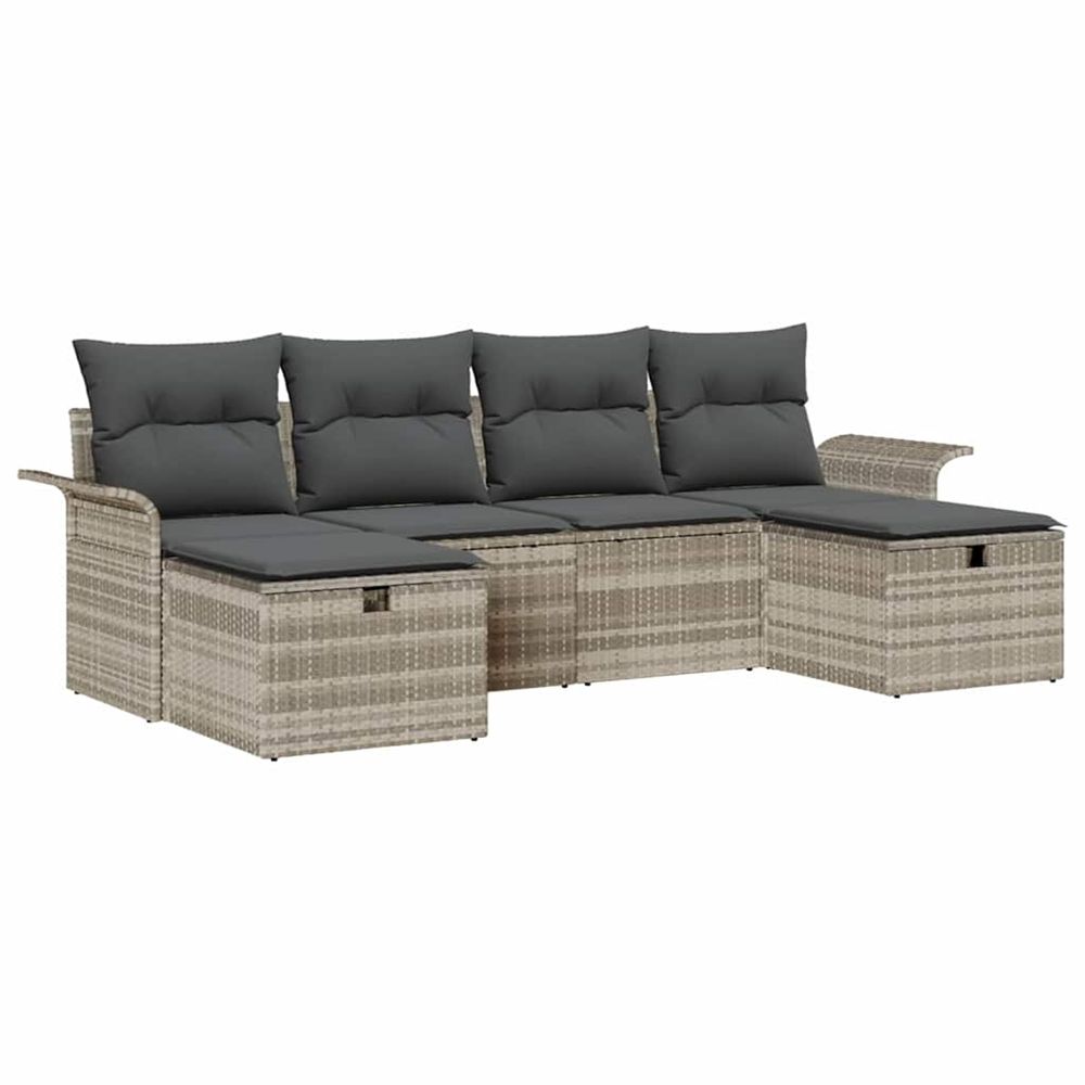 Ensemble de canapé de jardin 6 pc poly rotin