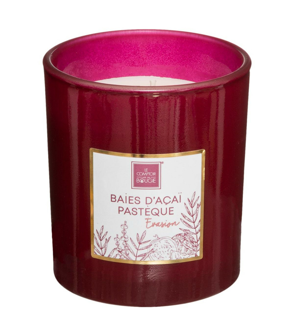 Bougie parfumée baies d'acai et pastèque pot en verre 210 g