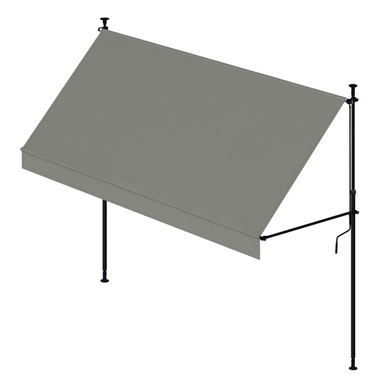 Store banne extérieur rétractable 200 x 120 cm cityline - hauteur réglable - installation au sol et au mur sans perçage