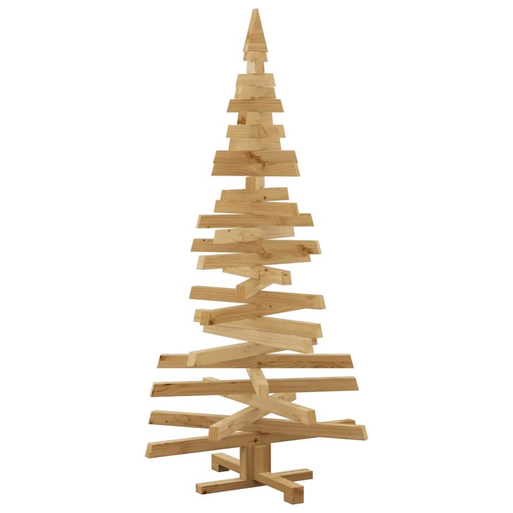 Arbres de noël avec support marron 150 cm bois massif en pin