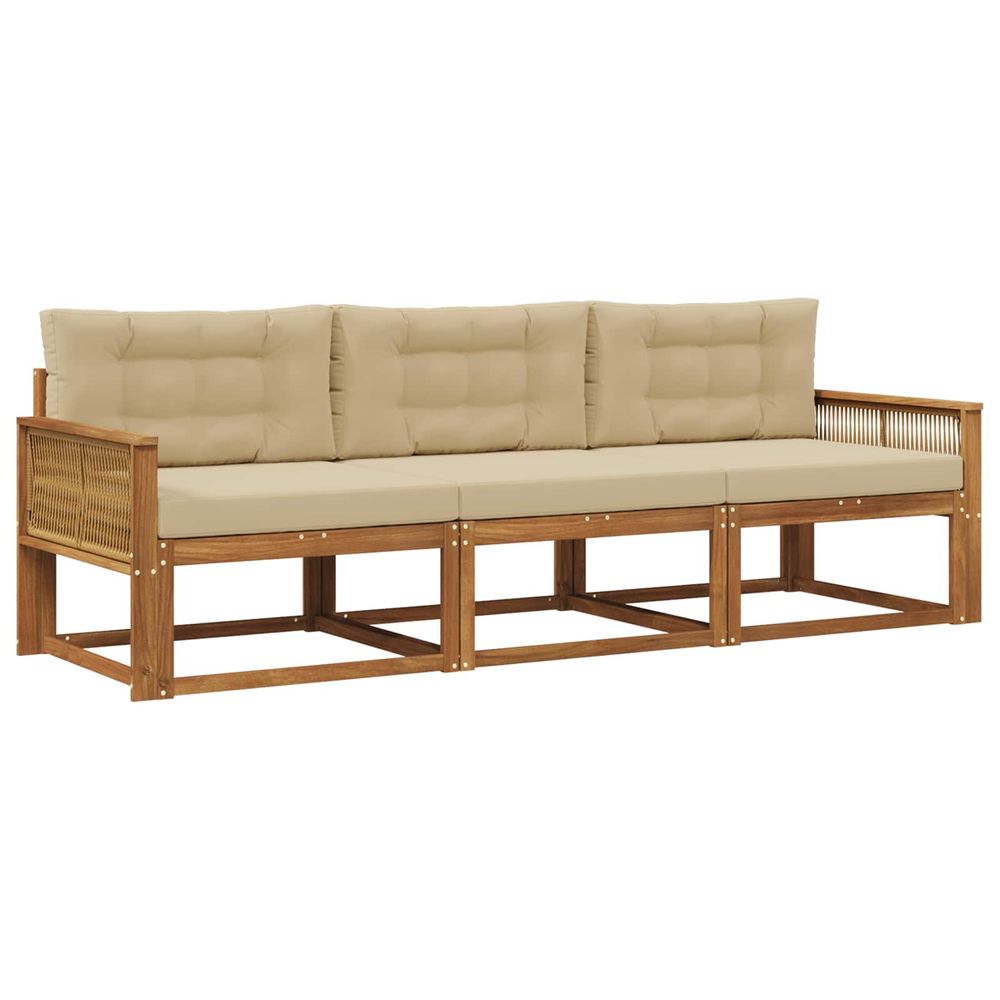 Ensemble de canapés d'extérieur 3 pc naturel et beige