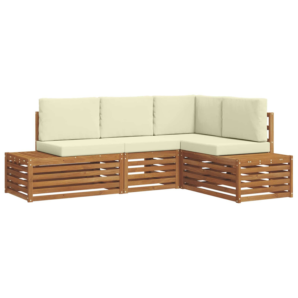 Ensemble de canapés d'extérieur 4 pièce naturel et crème