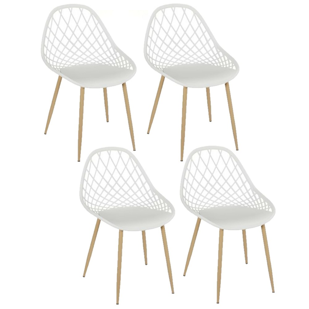Lot de 4 chaises d'extérieur malaga en polypropylène