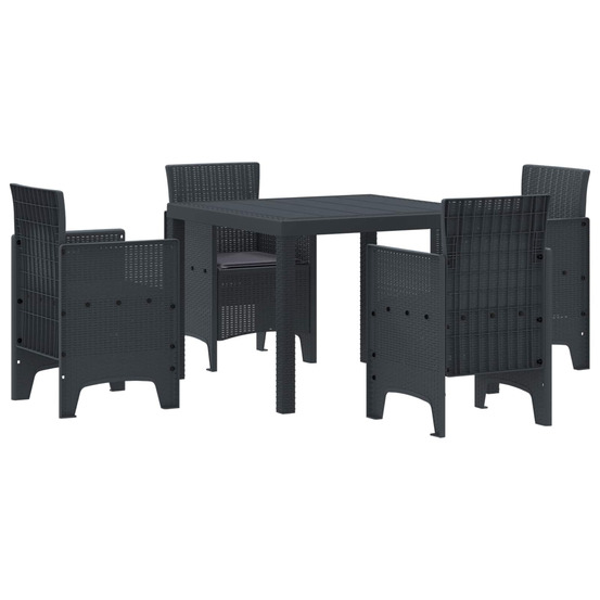 Ensemble de salle à manger pour jardin 5 pcs anthracite