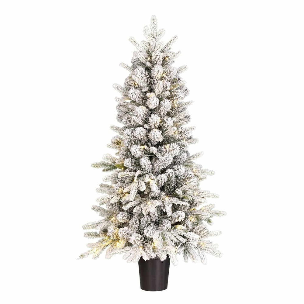 Black box trees sapin de noel artificiel grimshaw avec neige h120 x ø60 cm - arbre avec pot pour intérieur - 206 branches - vert