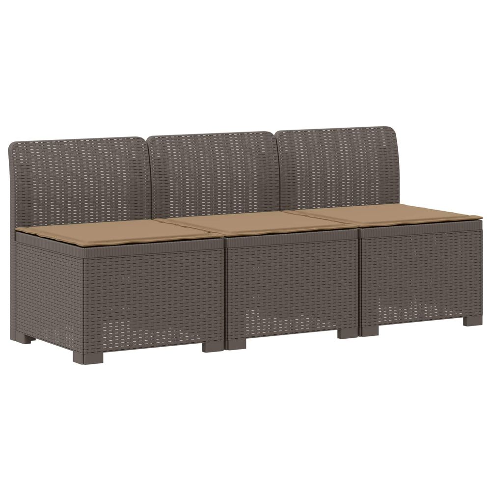 Canapé de jardin 3 places avec coussins look rattan 3 place pp