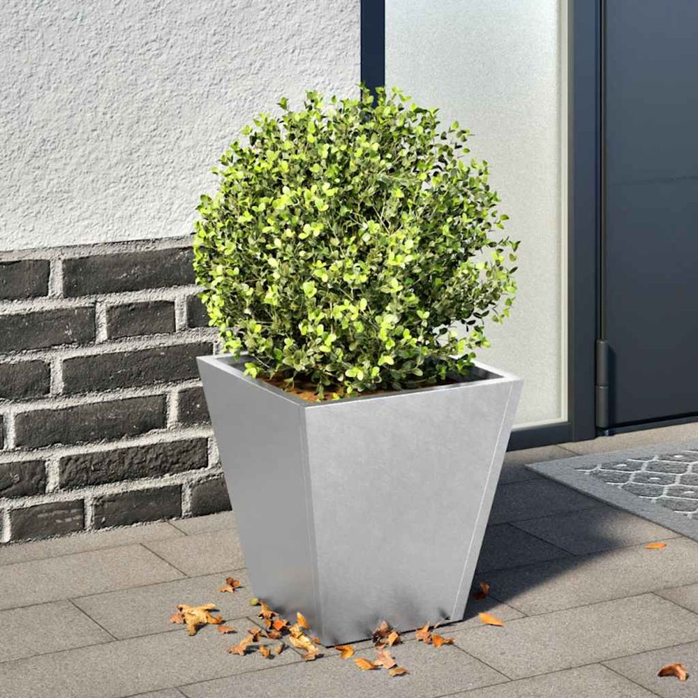 Jardinière carrée acier galvanisé anti-rouille 30cm