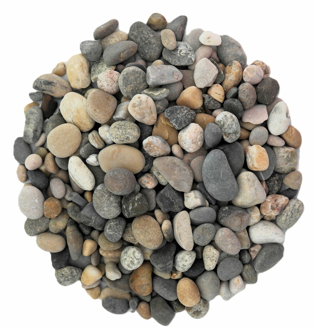 Lot de 4 sacs de 25 KG de gravillon roulé gris mixte 6/16