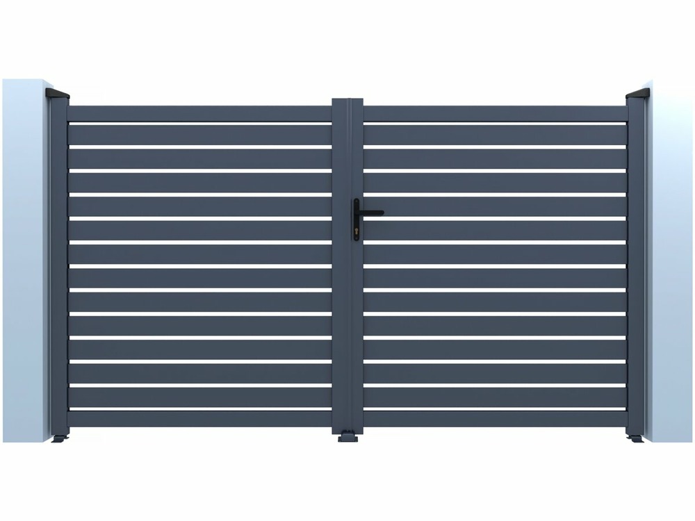 Portail semi-ajouré en aluminium 