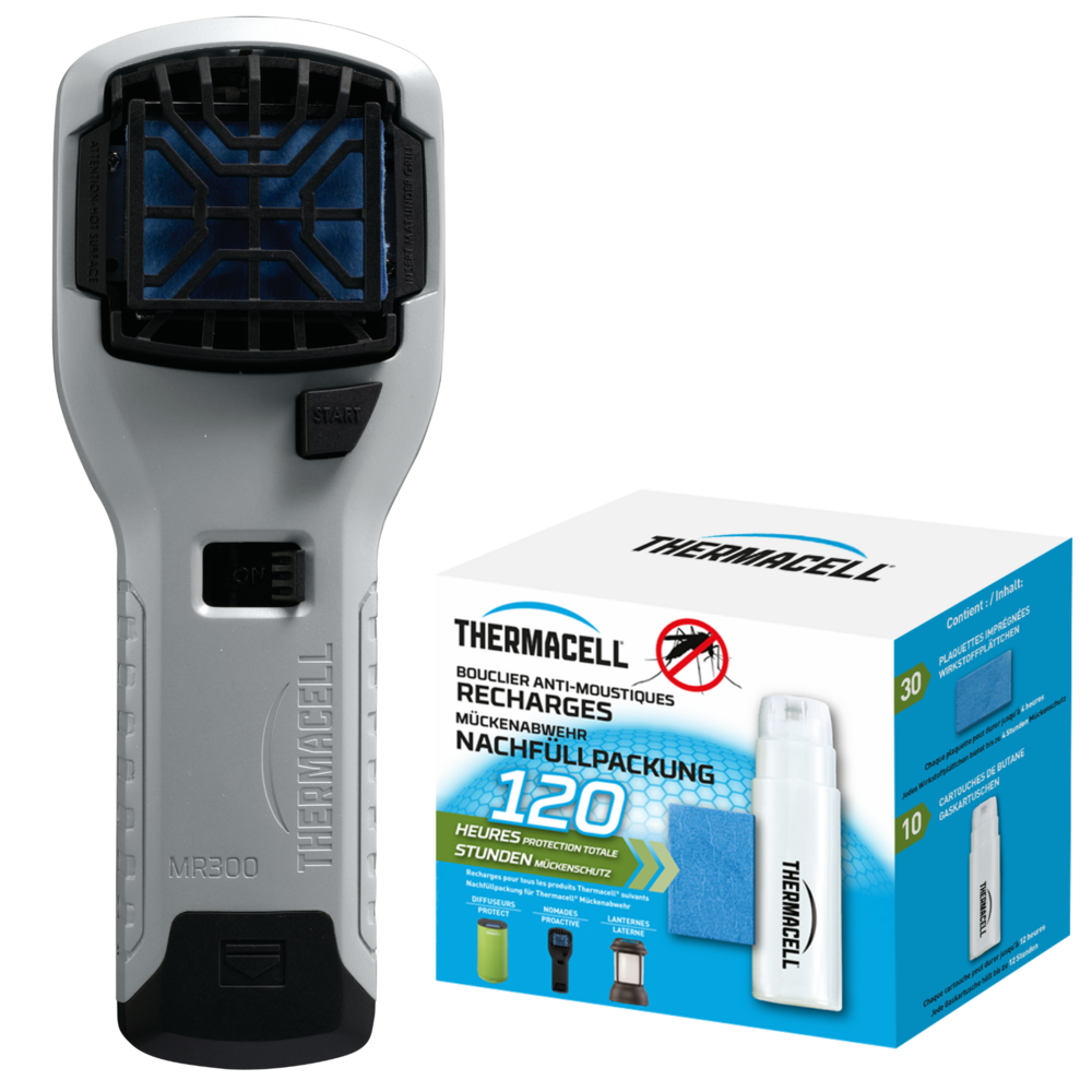 Thermacell bouclier anti-moustiques & moustiques tigres portable - zone de protection 20m² - 132h de protection