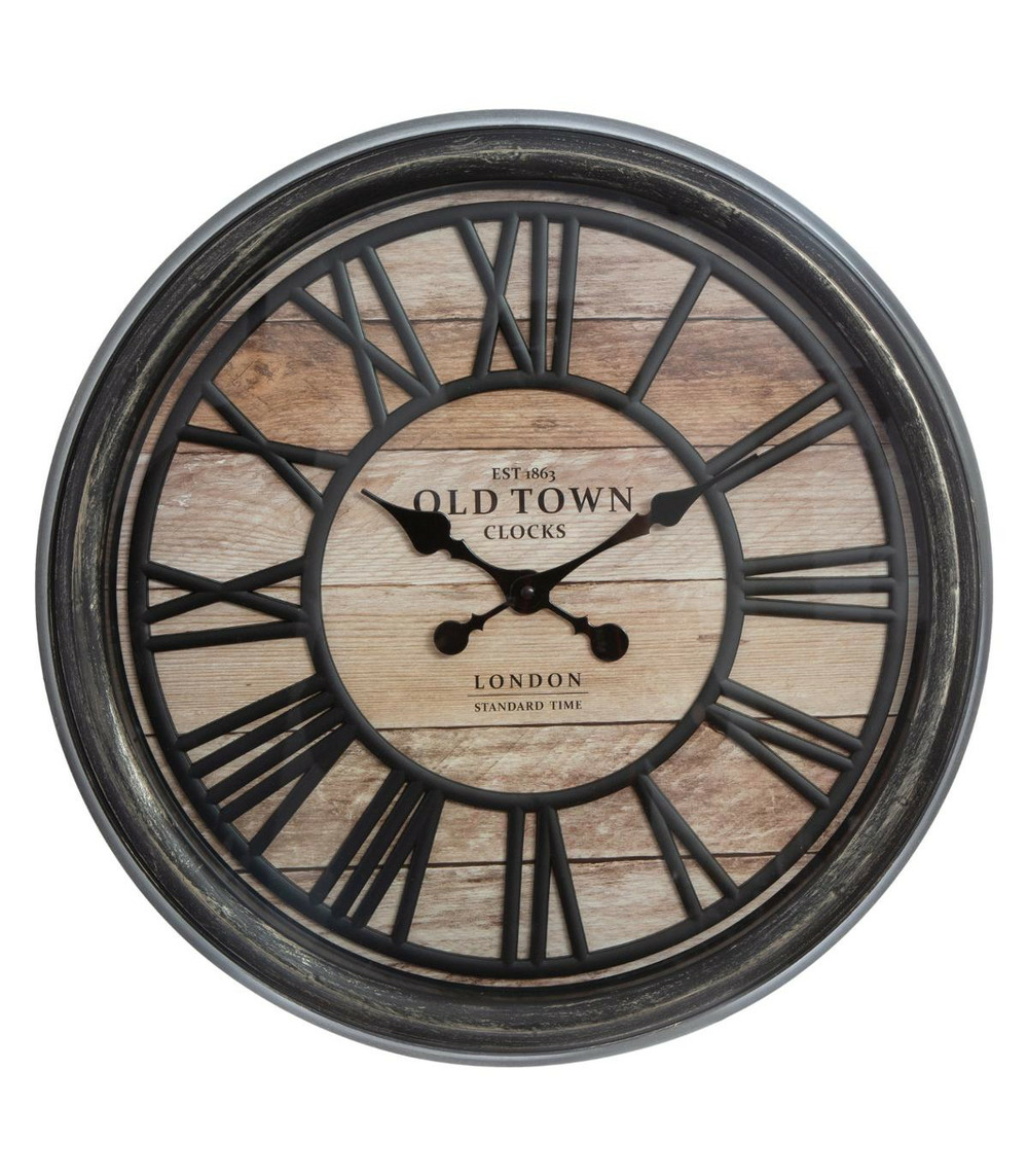 Pendule murale rétro industriel en relief d 50 cm